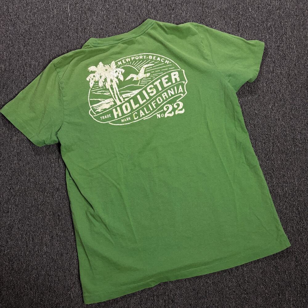 Vintage 80's Y2k Hollister Hco Green Ss Beach Surf Green Graphic Tee Medium